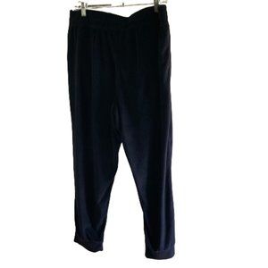Cuddl Duds Navy Blue Soft Velour Warm Lounge Pants w Pockets, Comfortable, PXL